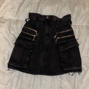 Black Jean skirt with zippers
